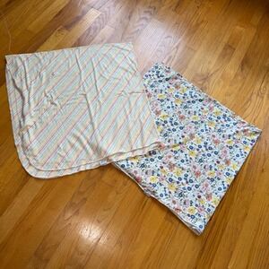 Copper Pearl Swaddle Blanket Set Floral Wildflower & Multi Stripe 2 Pack Bundle